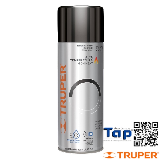 Imagen de PINTURA EN AEROSOL ALTA TEMPERATURA NEGRO 400 ML TRUPER