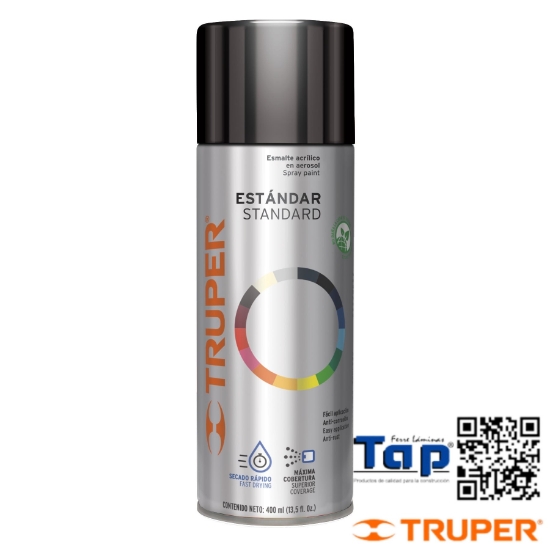 Imagen de PINTURA EN AEROSOL NEGRO BRILLANTE 400 ML TRUPER