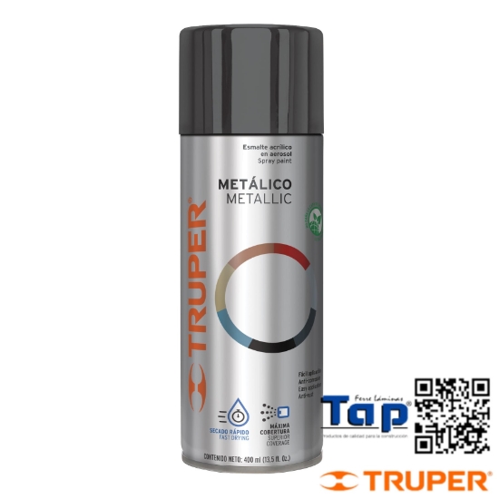 Imagen de PINTURA EN AEROSOL NEGRO METALICO 400 ML TRUPER