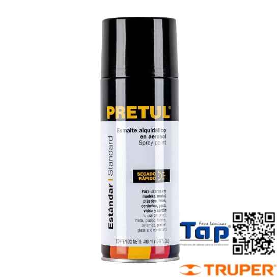 Imagen de PINTURA EN AEROSOL NEGRO SATIN PRETUL