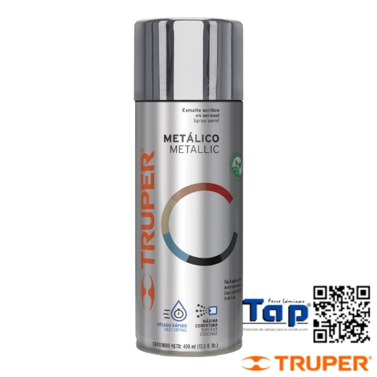 Imagen de PINTURA EN AEROSOL PLATA METALICO 400 ML TRUPER