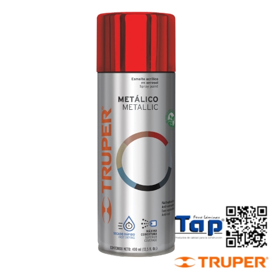 Imagen de PINTURA EN AEROSOL ROJO METALICO 400 ML TRUPER
