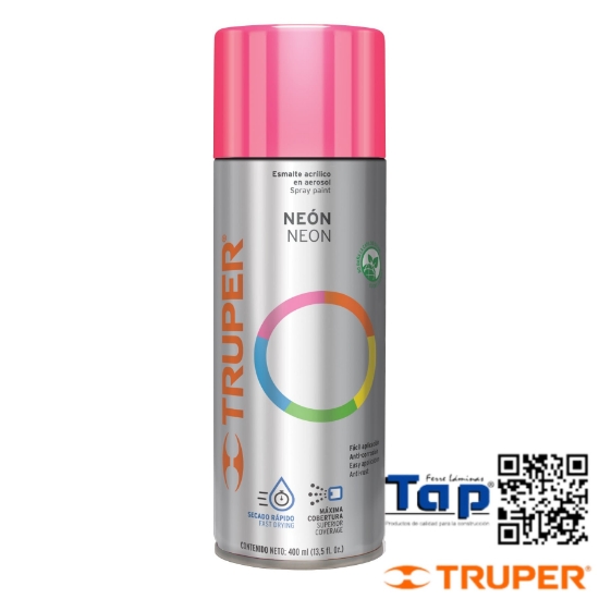 Imagen de PINTURA EN AEROSOL ROSA NEON 400 ML TRUPER