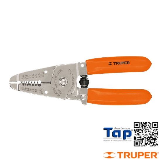 Imagen de PINZA 150 6" PELA CABLES 22 A 10 AWG TRUPER