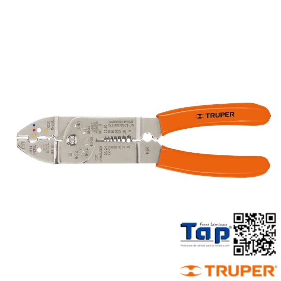 Imagen de PINZA 225 9" PELA CABLES 26 A 10 AWG TRUPER