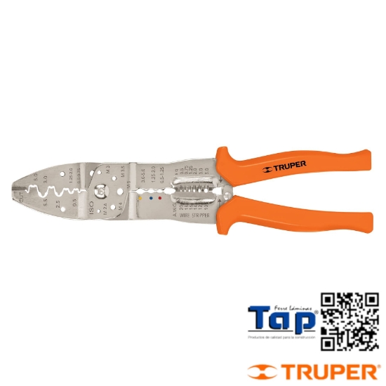 Imagen de PINZA 250 10" PELA CABLES 20 A 10 AWG TRUPER