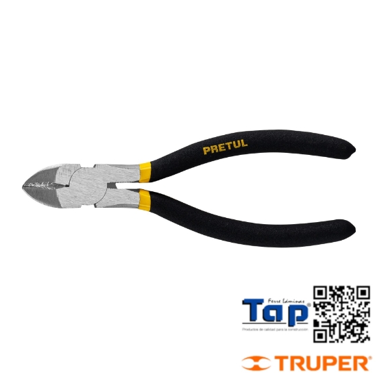 Imagen de PINZA CORTE DIAGONAL 150 6" MANGO VINIL PRETUL