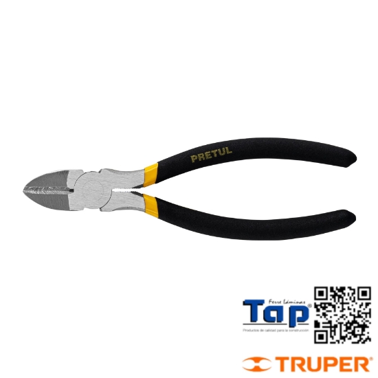 Imagen de PINZA CORTE DIAGONAL 175 7" MANGO VINIL PRETUL