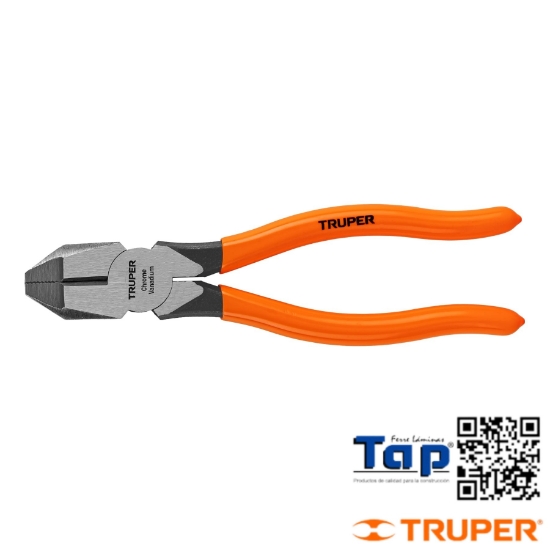Imagen de PINZA P ELECTRICISTA 175 7" CABEZA CUA MANGO PVC TRUPER