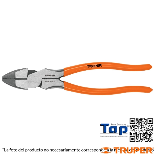 Imagen de PINZA P ELECTRICISTA 200 8" ALTA PALANCA MANGO PVC TRUPER