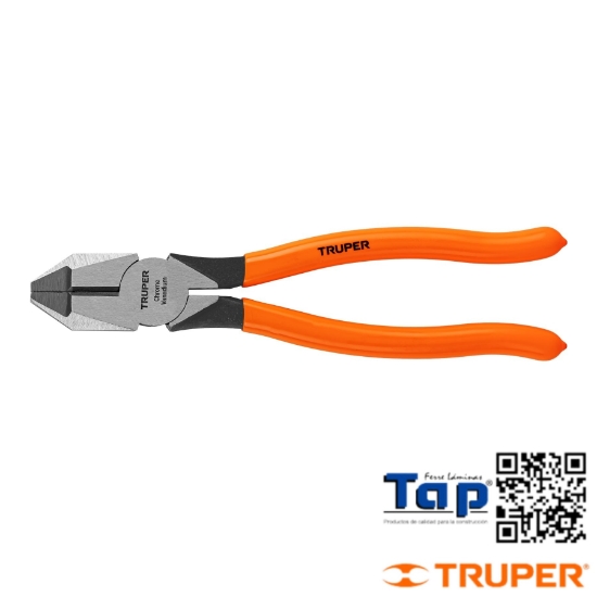 Imagen de PINZA P ELECTRICISTA 200 8" CABEZA CUA MANGO PVC TRUPER