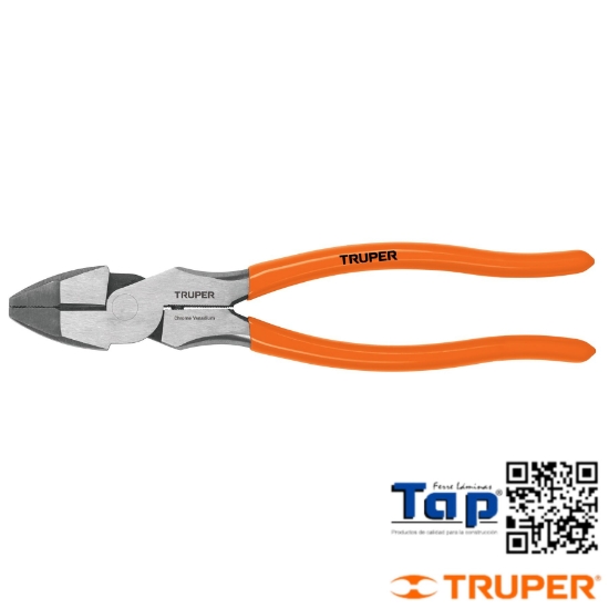Imagen de PINZA P ELECTRICISTA 225 9" ALTA PALANCA MANGO PVC TRUPER
