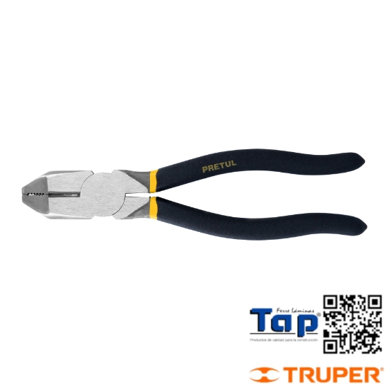 Imagen de PINZA P ELECTRICISTA 225 9" CABEZA CUADRADA PRETUL