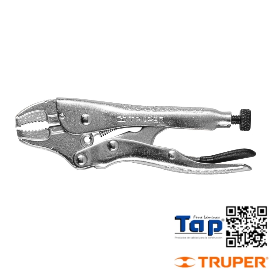 Imagen de PINZA PRESION 100 4" MORDAZA CURVA TRUPER