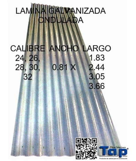 Imagen de LAMINA GALVANIZADA LISA ONDULADA