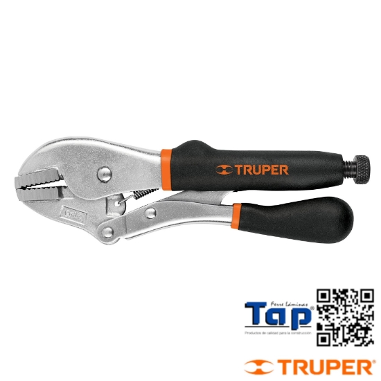 Imagen de PINZA PRESION 250 10" MORDAZA RECTA MANGO VINIL TRUPER