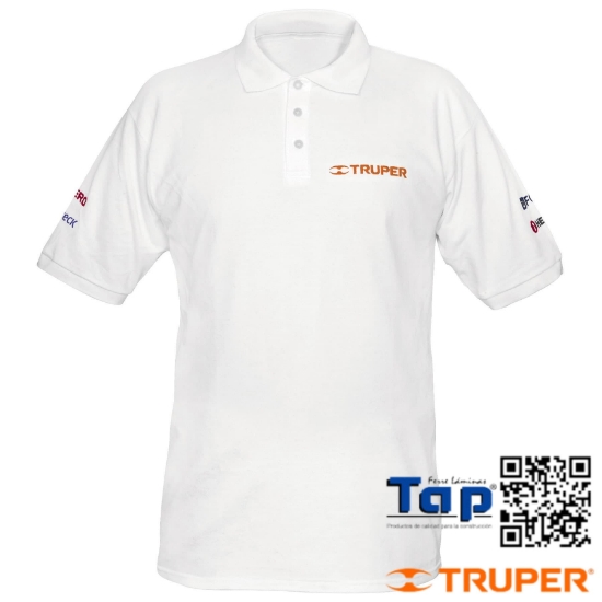 Imagen de PLAYERA T POLO BLANCA P CABALLERO TALLA G TRUPER