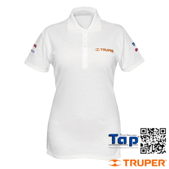 Imagen de PLAYERA T POLO BLANCA P DAMA TALLA  M TRUPER