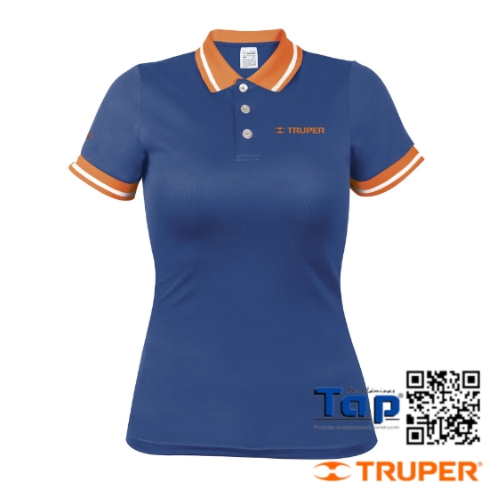 Imagen de PLAYERA T POLO DRY FIT AZUL P DAMA TALLA  M TRUPER