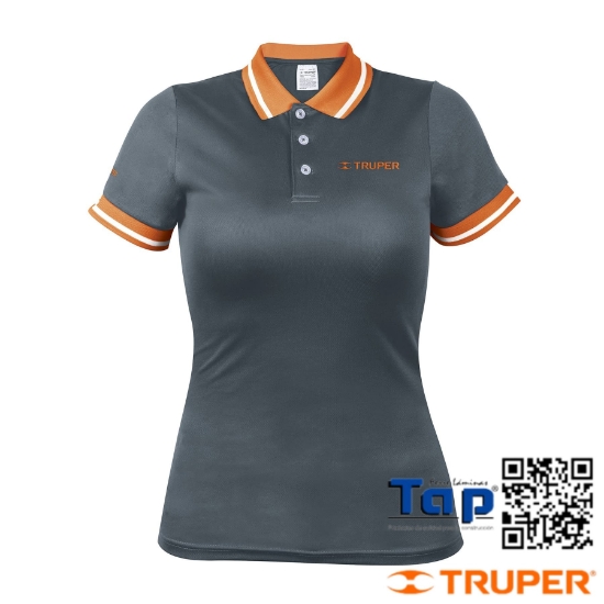 Imagen de PLAYERA T POLO DRY FIT GRIS P DAMA TALLA  M TRUPER
