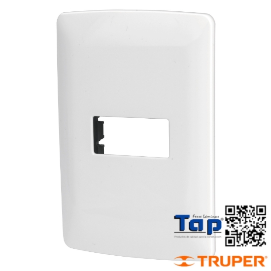 Imagen de PLACA 1 MOD ABS LINEA ITALIANA COLOR BLANCO VOLTECK