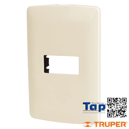 Imagen de PLACA 1 MOD ABS LINEA ITALIANA COLOR MARFIL VOLTECK