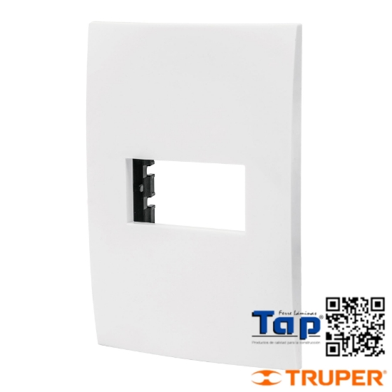 Imagen de PLACA 1 MOD ABS LINEA OSLO COLOR BLANCO VOLTECK