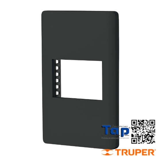 Imagen de PLACA 1 VENTANA 1.5 MOD  LINEA LISBOA VOLTECK NEGRA