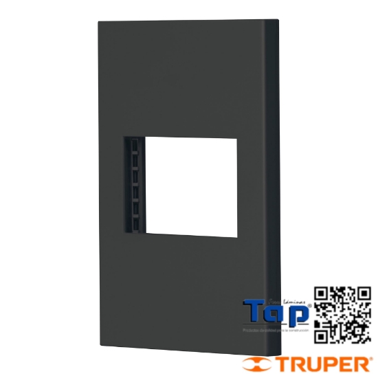 Imagen de PLACA 1 VENTANA 1.5 MOD LINEA ESPAÑOLA COLOR NEGRO