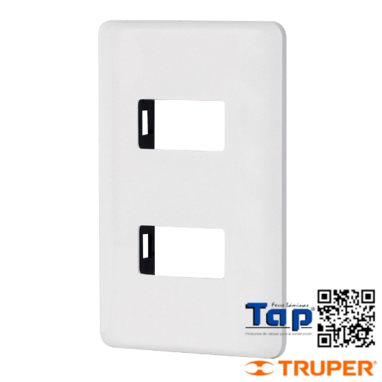 Imagen de PLACA 2 MOD ABS BLANCA VOLTECK BASIC