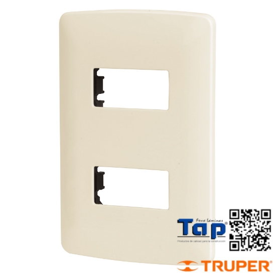 Imagen de PLACA 2 MOD ABS LINEA ITALIANA COLOR MARFIL
