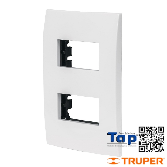 Imagen de PLACA 2 MOD ABS LINEA OSLO COLOR BLANCO VOLTECK