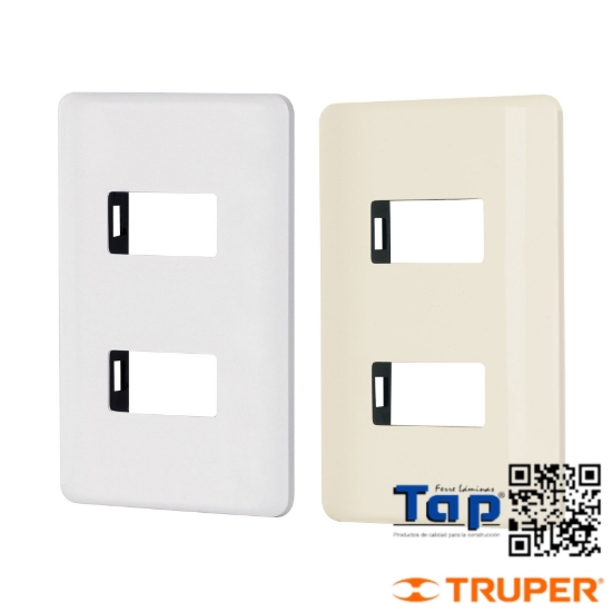 Imagen de PLACA 2 MOD MARFIL LINEA VOLTECK BASIC