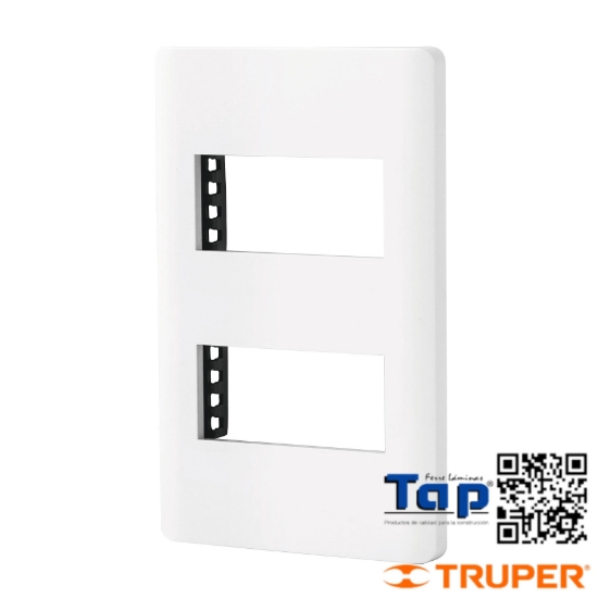Imagen de PLACA 2 VENTANAS 1 MOD LINEA LISBOA VOLTECK BLANCA