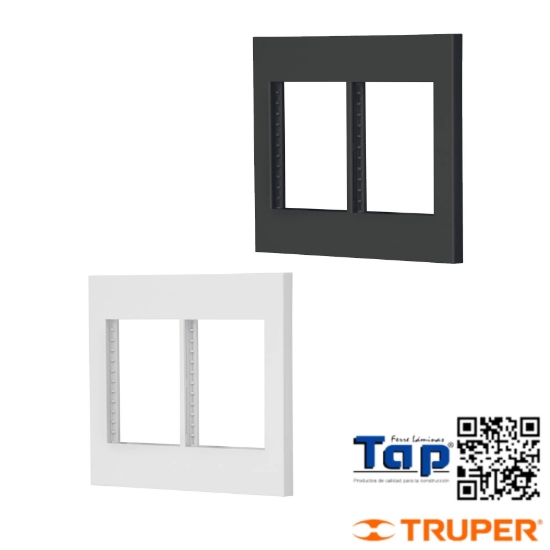 Imagen de PLACA 2 VENTANAS 6 MOD LINEA ESPAÑOLA COLOR BLANCO