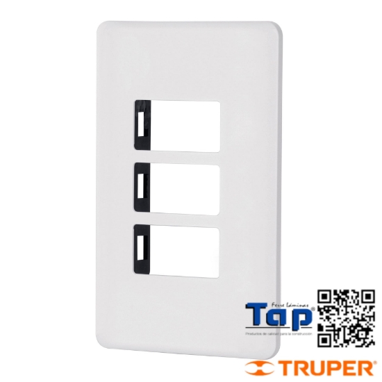 Imagen de PLACA 3 MOD ABS BLANCA VOLTECK BASIC