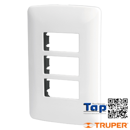 Imagen de PLACA 3 MOD ABS LINEA ITALIANA COLOR BLANCO