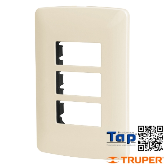 Imagen de PLACA 3 MOD ABS LINEA ITALIANA COLOR MARFIL