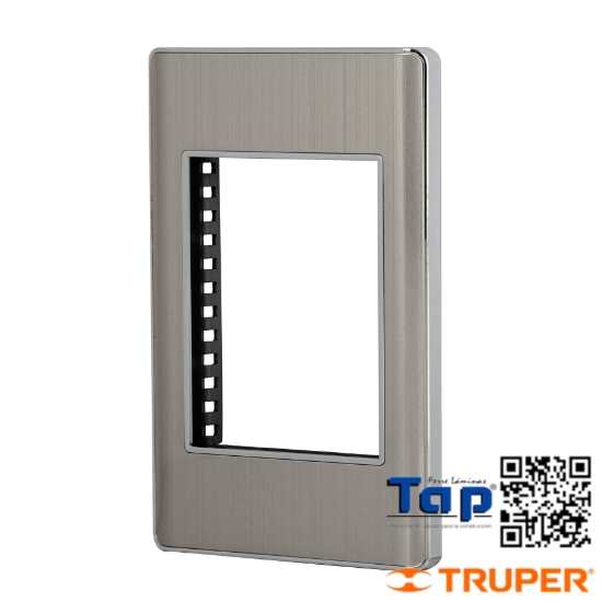 Imagen de PLACA ACERO INOX C 1 VENTANA 3 MOD  LINEA LISBOA