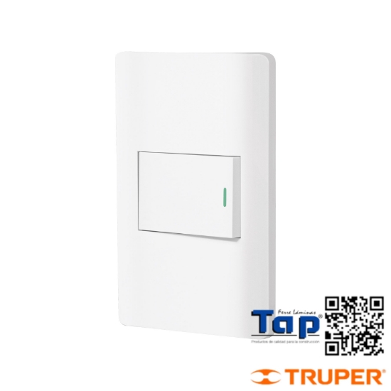Imagen de PLACA ARMADA 1 INTERRUPTOR 1.5 MOD LISBOA BLANCA