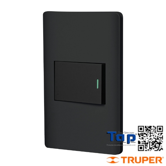Imagen de PLACA ARMADA 1 INTERRUPTOR 1.5 MOD LISBOA NEGRA