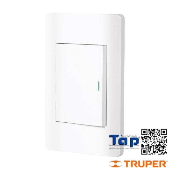 Imagen de PLACA ARMADA 1 INTERRUPTOR 3 MOD LISBOA BLANCA VOLTECK BLANC