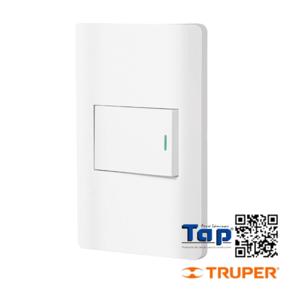 Imagen de PLACA ARMADA 1 INTERRUPTOR 3 VIAS 1.5 MOD LISBOA BLANCA