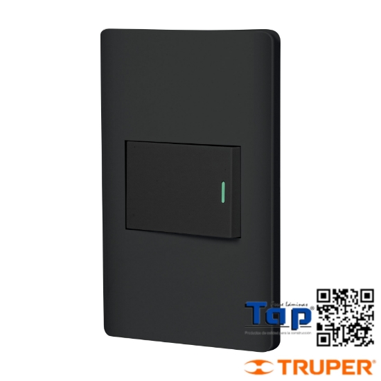 Imagen de PLACA ARMADA 1 INTERRUPTOR 3 VIAS 1.5 MOD LISBOA NEGRA