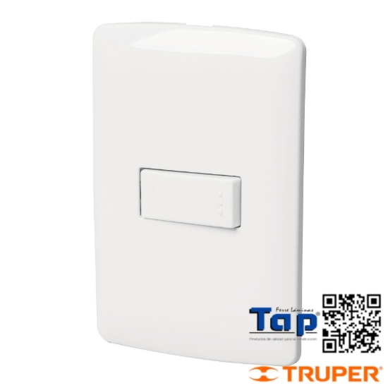 Imagen de PLACA ARMADA 1 INTERRUPTOR ESCALERA BLANCO LINEA ITALIANA