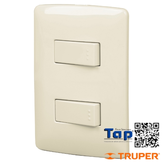 Imagen de PLACA ARMADA 1 INTERRUPTOR ESCALERA MARFIL LINEA ITALIANA B
