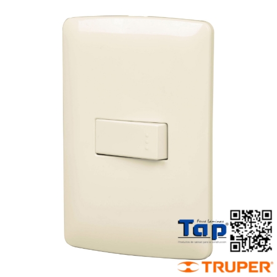 Imagen de PLACA ARMADA 1 INTERRUPTOR SENCILLO MARFIL LINEA ITALIANA