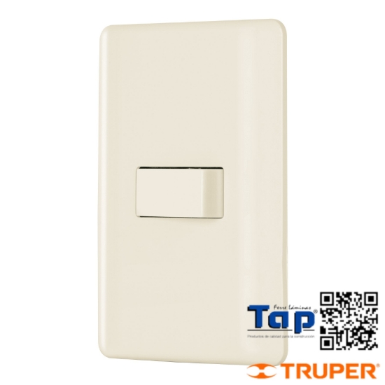 Imagen de PLACA ARMADA 1 INTERRUPTOR SENCILLO MARFIL VOLTECK