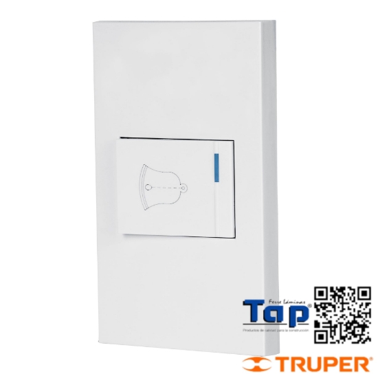 Imagen de PLACA ARMADA 1 INTERRUPTOR TIMBRE 1.5 MOD ESPAÑOLA BLANCO