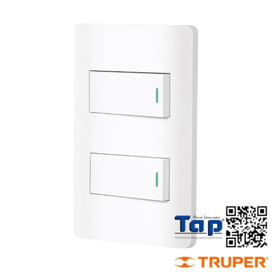 Imagen de PLACA ARMADA 1 INTERRUPTOR Y 1 3 VIAS 1 MOD LISBO